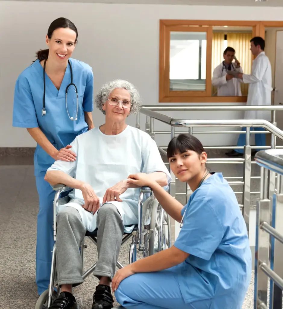 Auswide Care registered nurses assisting participant with mobility support