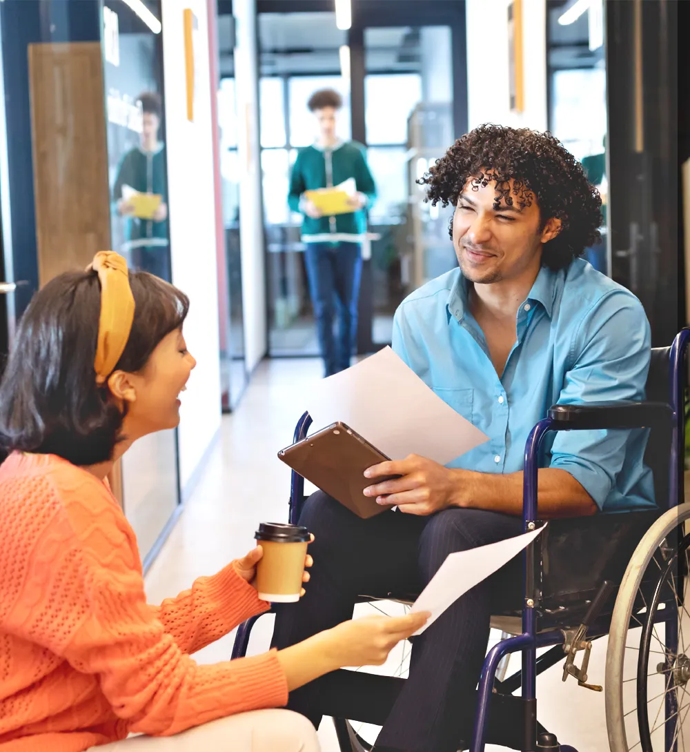 NDIS participant attending job interview with support from employment services provider