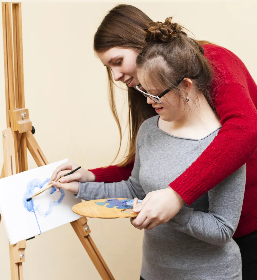 NDIS participant building independence through creative life skills development activity