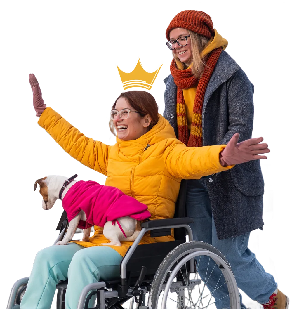 Compassionate NDIS support workers with participant in Gold Coast